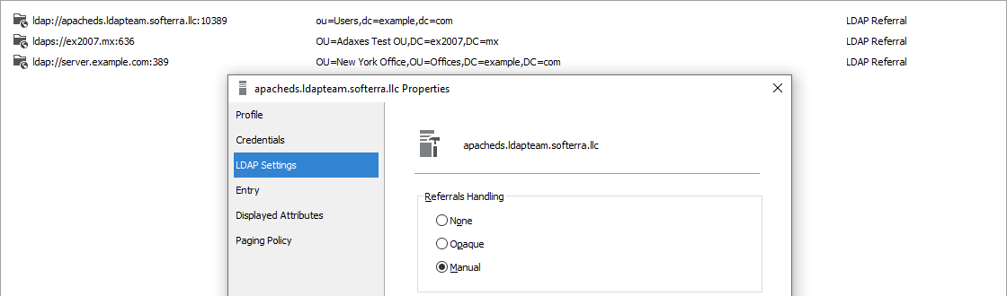 LDAP referrals support