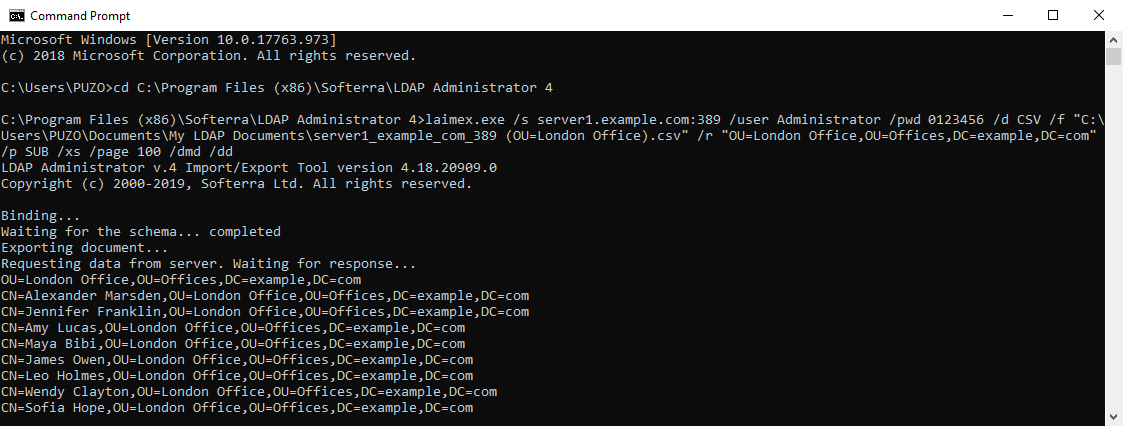 LDAP import/export from command line