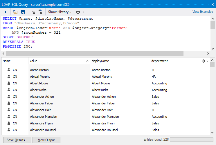 Advanced SQL search