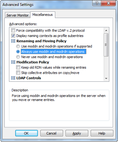 moddn/modrdn Options