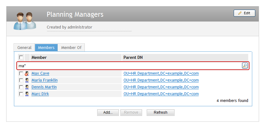 Filtering Groups and Members