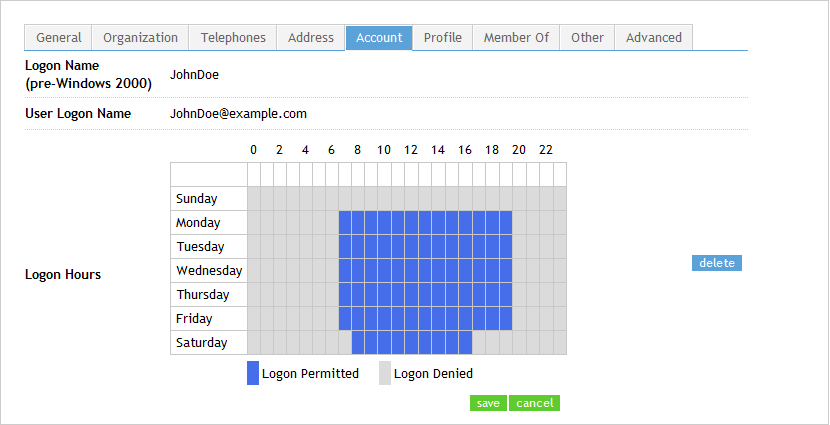 Logon Hours Editor