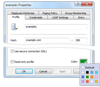 Color Labels for Profile and Group Nodes