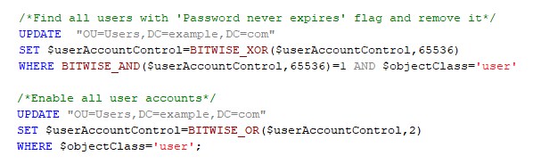 Bitwise Functions in LDAP-SQL