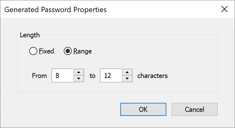 Configurable password length