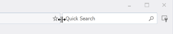 Resizable quick search bar
